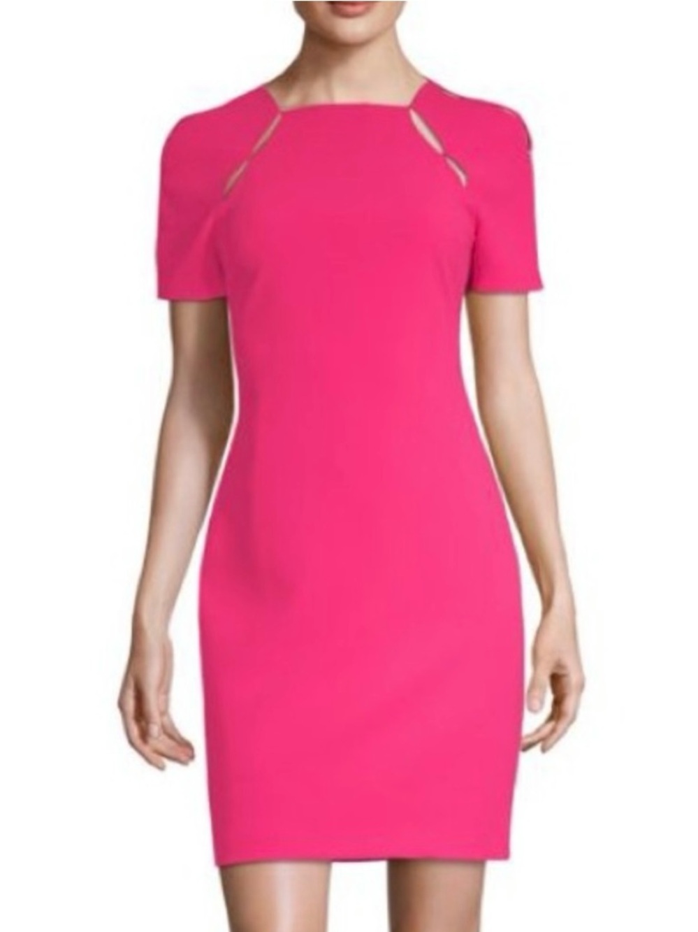 Alice & Olivia Women's Hot Pink Short Sleeve Sheath Dress